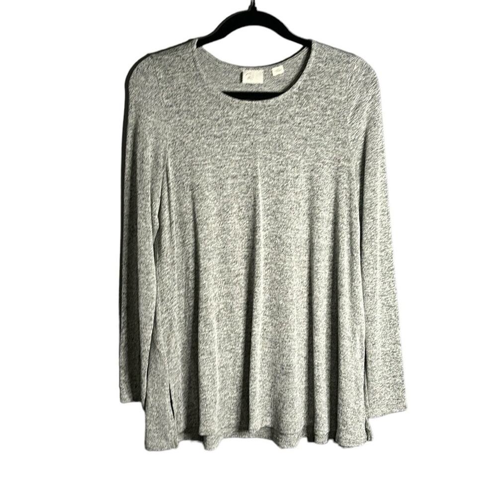 Anthro Postmark Gray Long Sleeve Soft Top Round Neckline Small